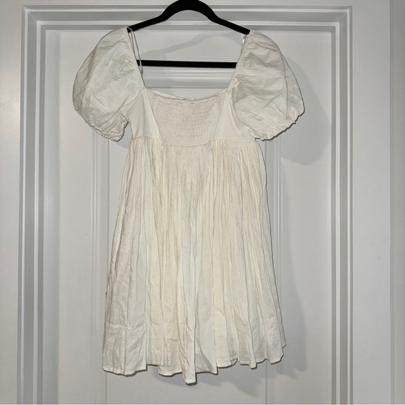 Lulus Uniquely Sweet Off White Puff Sleeve Babydoll Dress | Size S | NWT - Picture 14 of 14